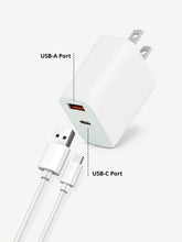 Load image into Gallery viewer, Dual Port USB-C + USB-A Wall Charger