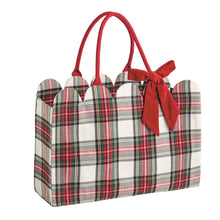 Load image into Gallery viewer, Mud Pie Tartan Scallop Tote