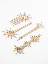 Load image into Gallery viewer, Gold Star Barrettes, Set of 4