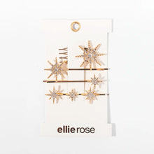 Load image into Gallery viewer, Gold Star Barrettes, Set of 4