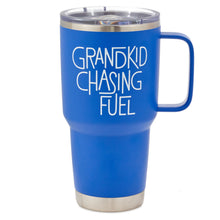 Load image into Gallery viewer, Hallmark Grandkid Chasing Fuel Father's Day Blue Travel Mug With Socks