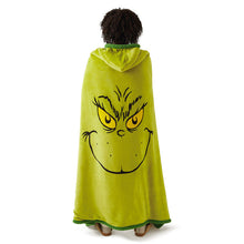 Load image into Gallery viewer, Hallmark Dr. Seuss's How the Grinch Stole Christmas!™ Grinch Hooded Blanket, 70x50