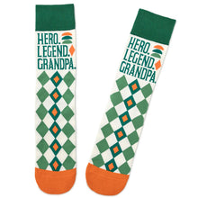 Load image into Gallery viewer, Hallmark Hero Legend Grandpa Novelty Crew Socks