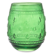 Load image into Gallery viewer, Hallmark Embossed Trees Green Stemless Wine Glass, 17 oz.