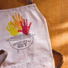 Load image into Gallery viewer, Hallmark Grilly Great Guy Adult Apron Handprint Kit