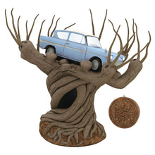 Load image into Gallery viewer, Hallmark Harry Potter and the Chamber of Secrets™ Collection Flying Ford Anglia in the Whomping Willow™ Tree Topper With Light and Sound