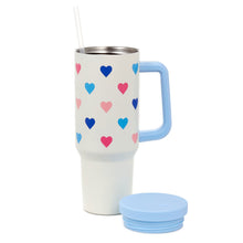 Load image into Gallery viewer, Hallmark Colorful Hearts Insulated Travel Cup With Straw, 40 oz.