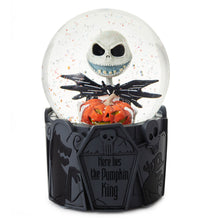 Load image into Gallery viewer, Hallmark Disney Tim Burton's The Nightmare Before Christmas Pumpkin King Snow Globe With Light and Sound