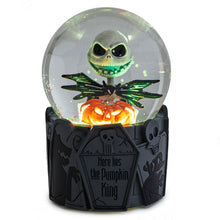 Load image into Gallery viewer, Hallmark Disney Tim Burton's The Nightmare Before Christmas Pumpkin King Snow Globe With Light and Sound