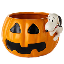 Load image into Gallery viewer, Hallmark Peanuts® Pumpkin Candy Bowl With Snoopy