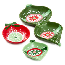 Load image into Gallery viewer, Hallmark Christmas Ornament-Shaped Dishes, Set of 3