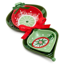Load image into Gallery viewer, Hallmark Christmas Ornament-Shaped Dishes, Set of 3