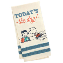 Load image into Gallery viewer, Hallmark Peanuts® Football Club Charlie Brown and Lucy Tea Towel, 18x26