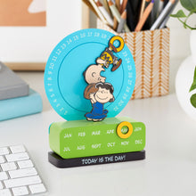 Load image into Gallery viewer, Hallmark Peanuts Charlie Brown and Lucy Football Desk Calendar
