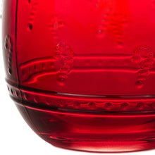 Load image into Gallery viewer, Hallmark Embossed Candy Canes Red Stemless Wine Glass, 17 oz.