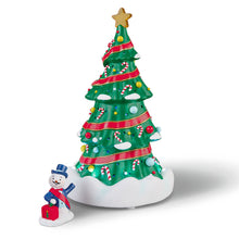 Load image into Gallery viewer, Hallmark Magic Snowman Village Musical Christmas Tree and Mayor Tabletop Decorations With Light, Set of 2