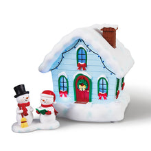 Load image into Gallery viewer, Hallmark Snowman Village House and Carolers Decorations image number 2 Magic Snowman Village Musical Christmas House and Carolers Tabletop Decorations With Light, Set of 2