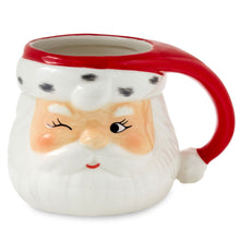 Load image into Gallery viewer, Hallmark Winking Santa Holiday Sculpted Mug, 23.5 oz.