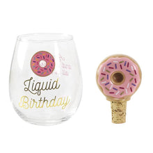 Load image into Gallery viewer, Our Name is Mud Donut Glass and Bottle Stopper
