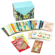 Load image into Gallery viewer, Hallmark Premium Assorted Handmade All-Occasion Cards in Leaf Print Organizer, Box of 24