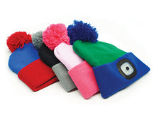 Load image into Gallery viewer, Night Scope Night Owl Rechargeable LED Pom Hat - Kids Solids