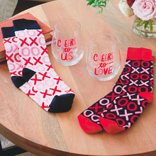Load image into Gallery viewer, Hallmark Wine Night Valentine's Day Socks and Wine Glasses, Set of 4