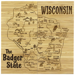 Wisconsin State Puzzle 4-Pc. Coaster Set with Case