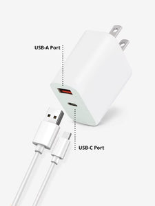 Dual Port USB-C + USB-A Wall Charger