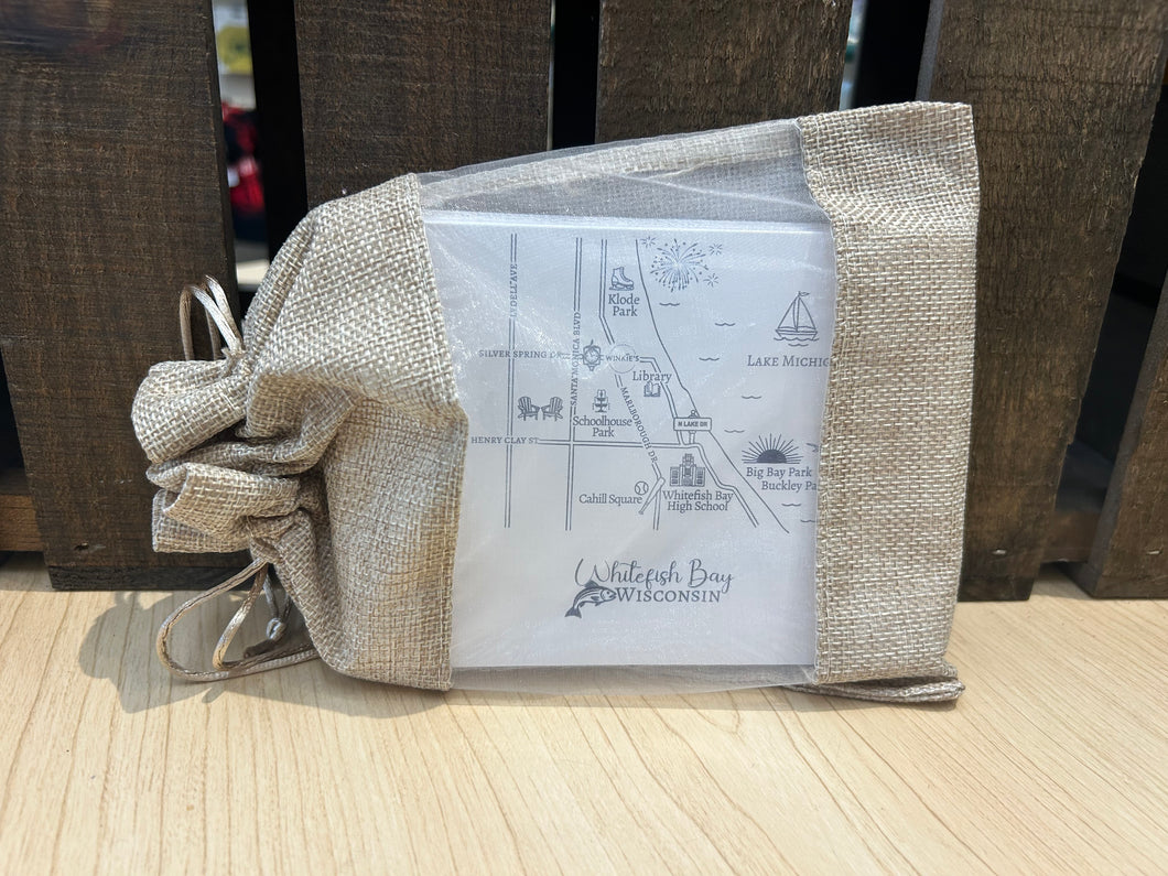 Whitefish Bay Notecard Set - Custom Map Design