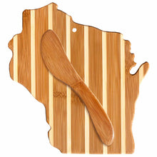 Load image into Gallery viewer, Totally Bamboo Wisconsin Serving Board with Spreader Knife Gift Set
