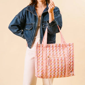 The Darling Effect Quilted Tote Bag - Petal Parade Pink