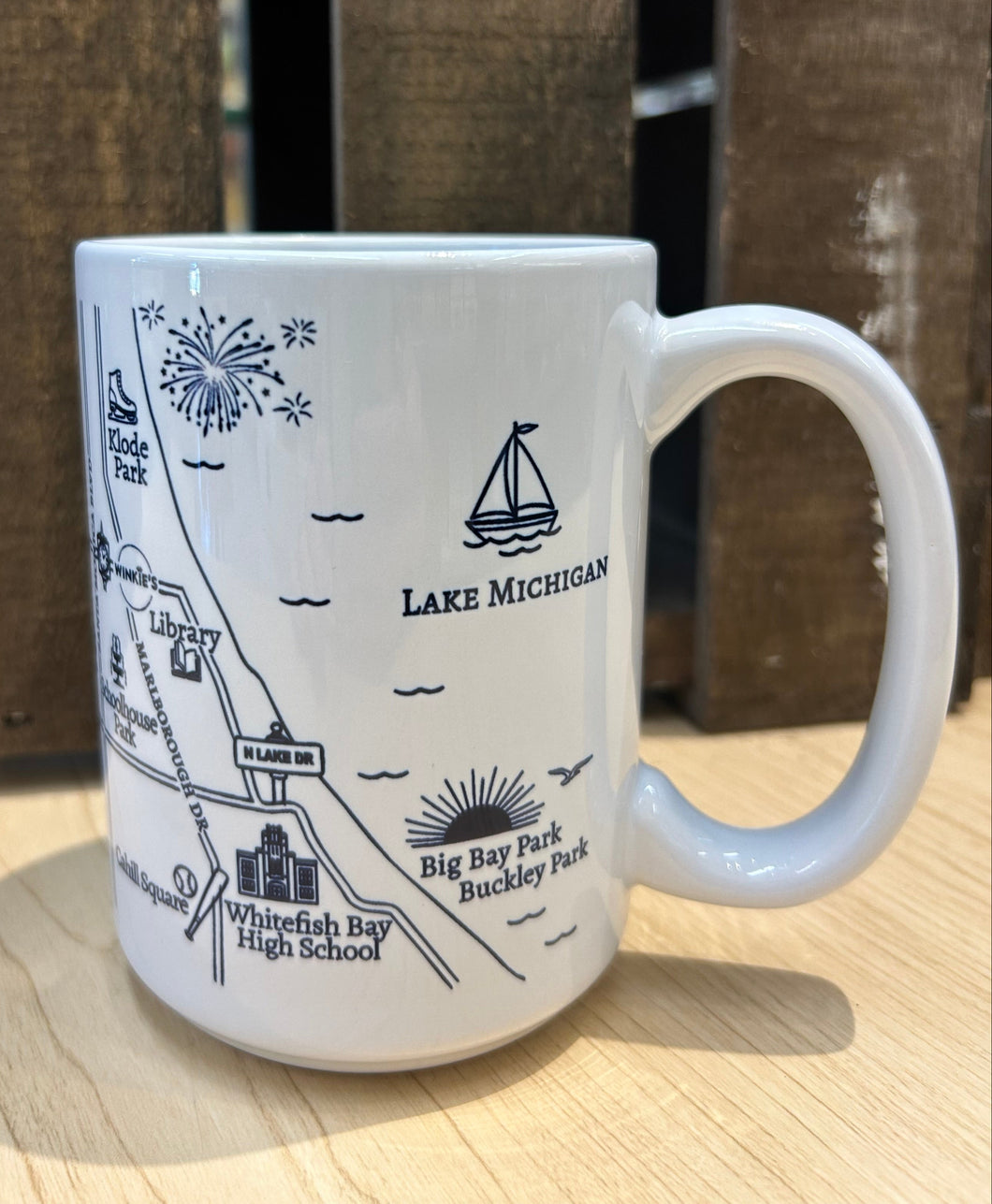 Whitefish Bay Mug - Custom Map Design