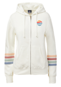 Wisconsin Sunset Zip Up Hooded Sweatshirt - Ivory