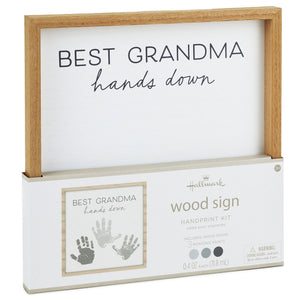 Hallmark Best Grandma Hands Down Wood Sign Handprint Kit