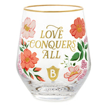 Load image into Gallery viewer, Hallmark Bridgerton Love Conquers All Stemless Wine Glass
