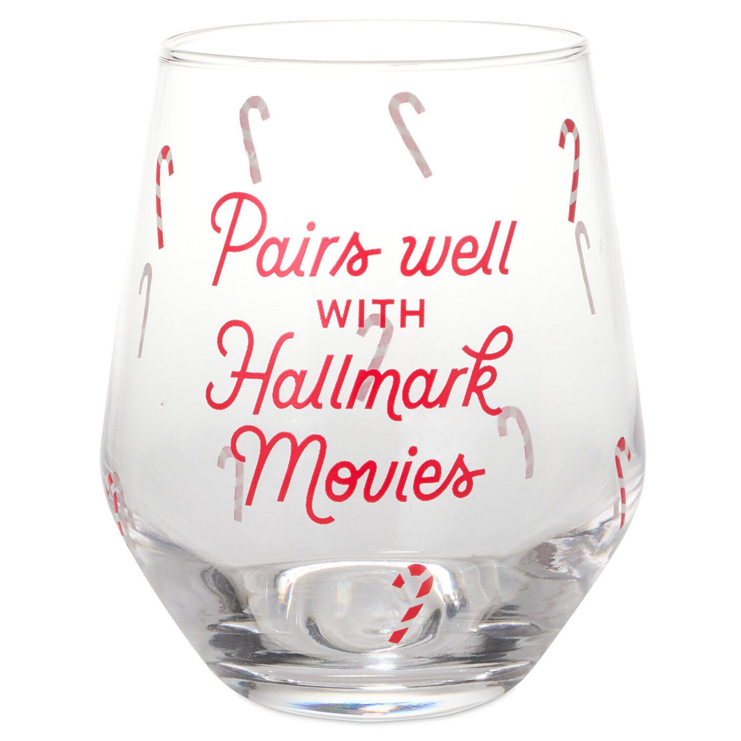 Hallmark Channel Pairs Well With Hallmark Movies Stemless Wine Glass, 14.5 oz.