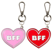 Load image into Gallery viewer, Hallmark Conversation Hearts Red and Pink Backpack Clips, Set of 2
