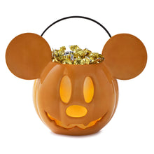 Load image into Gallery viewer, Hallmark Disney Mickey Mouse Jack-o&#39;-Lantern Candy Bowl With Light
