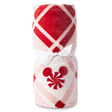 Load image into Gallery viewer, Hallmark Disney Mickey Mouse Ears Peppermint Plaid Throw Blanket, 50x60
