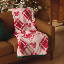 Load image into Gallery viewer, Hallmark Disney Mickey Mouse Ears Peppermint Plaid Throw Blanket, 50x60
