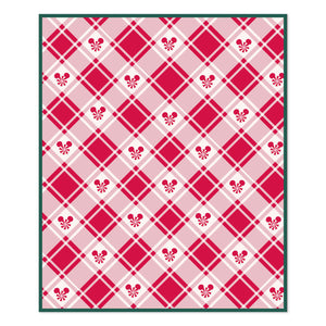 Hallmark Disney Mickey Mouse Ears Peppermint Plaid Throw Blanket, 50x60