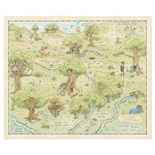 Load image into Gallery viewer, Hallmark Disney Winnie the Pooh Hundred Acre Wood Map Throw Blanket, 60x52
