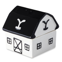 Load image into Gallery viewer, Hallmark Yellowstone Dutton Ranch Barn Stacked Salt and Pepper Shaker Set
