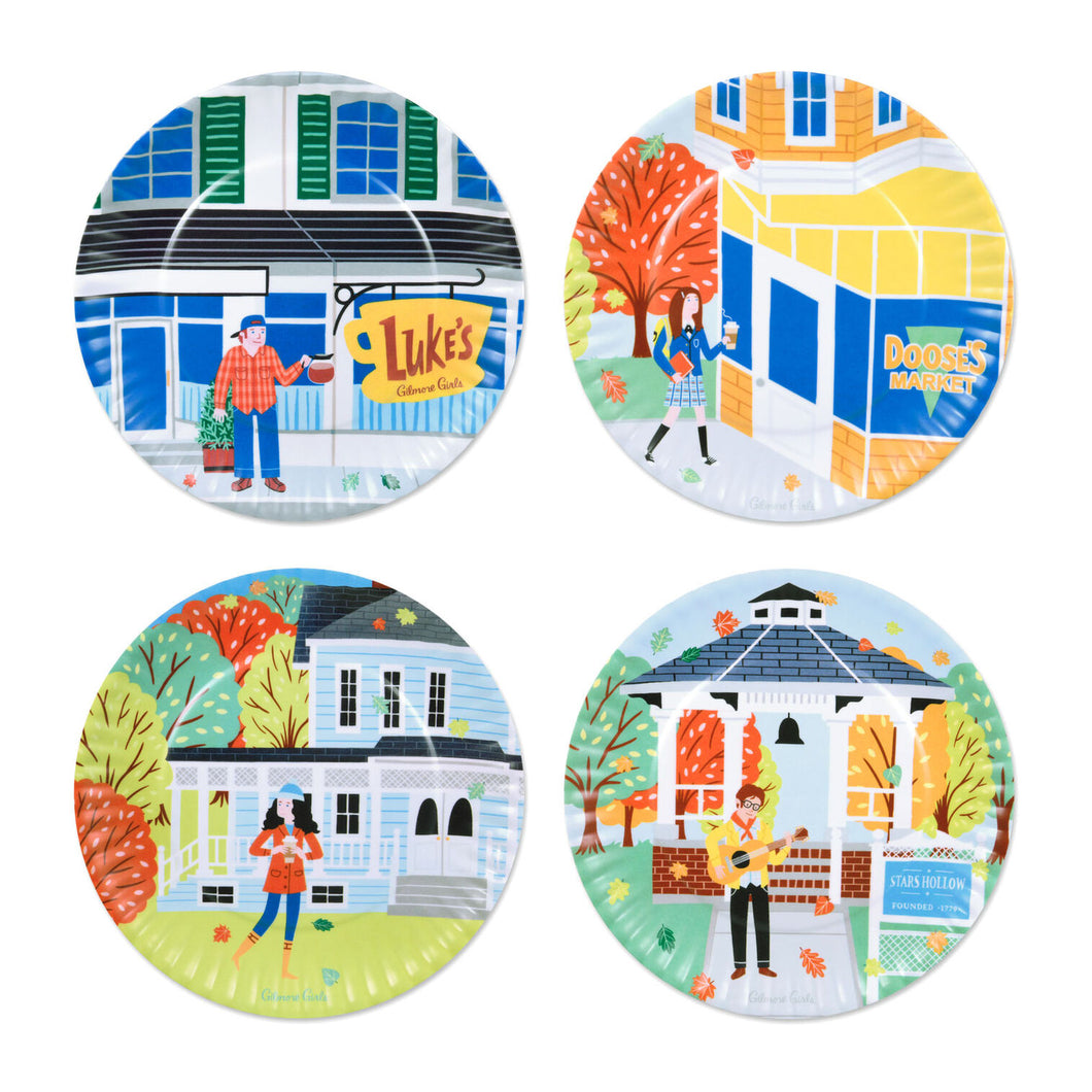 Hallmark Gilmore Girls Stars Hollow Appetizer Plates, Set of 4