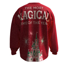 Load image into Gallery viewer, Hallmark + Disney Holiday Ever After Sparkle Red Spirit Jersey®
