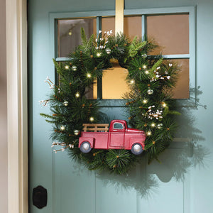 Hallmark Channel Truck Motion-Activated Wreath With Sound and Light, 14"