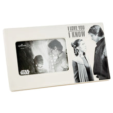 Load image into Gallery viewer, Hallmark Star Wars™ Han Solo™ and Princess Leia™ I Love You I Know Ceramic Picture Frame, 4x6
