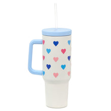 Load image into Gallery viewer, Hallmark Colorful Hearts Insulated Travel Cup With Straw, 40 oz.
