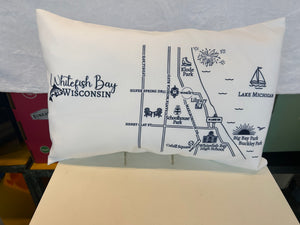 Whitefish Bay Lumbar Pillow - Custom Map Design
