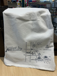 Whitefish Bay Flower Sack Towel - Custom Map Design